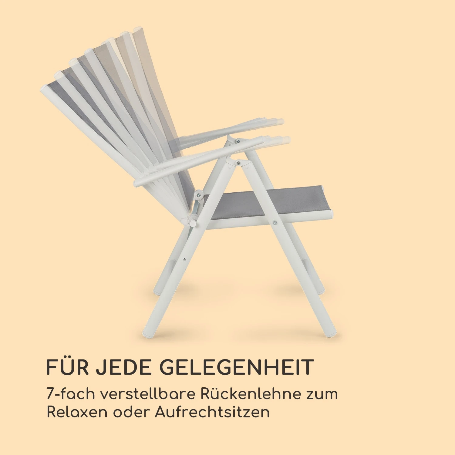 Almeria Klappstuhl 2er-Set 56,5x107x68 cm ComfortMesh Aluminium Almeria Klappstuhl 2er-Set 56,5x107x68 Cm ComfortMesh Aluminium -Klarstein Verkaufs 10033401 de 0004 logo