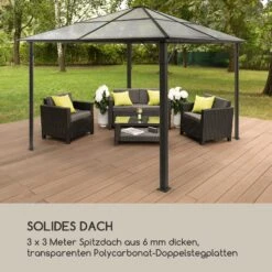 Pantheon Solid Sky Pavillon Mit Dach 3x3m Polycarbonat Aluminium 5 Pantheon Solid Sky Pavillon Mit Dach 3x3m Polycarbonat Aluminium -Klarstein Verkaufs 10033455 de 0006 logo