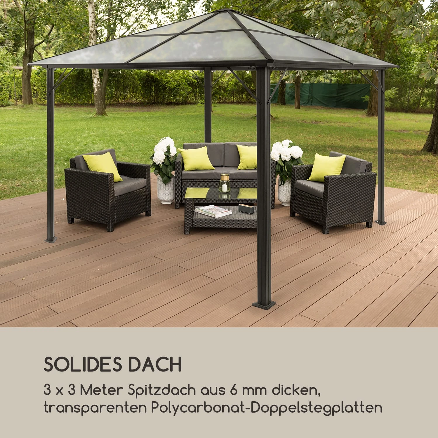 Pantheon Solid Sky Pavillon mit Dach 3x3m Polycarbonat Aluminium Pantheon Solid Sky Pavillon Mit Dach 3x3m Polycarbonat Aluminium -Klarstein Verkaufs 10033455 de 0006 logo