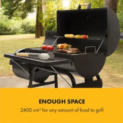 Beef Brisket Smoker Grill Holzkohlegrill/Smoker Edelstahl-Grill Mobil -Klarstein Verkaufs 10033460 yy 0004 logo Klarstein Beef Brisket Smoker Grill schwarz