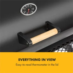 Beef Brisket Smoker Grill Holzkohlegrill/Smoker Edelstahl-Grill Mobil -Klarstein Verkaufs 10033460 yy 0008 logo Klarstein Beef Brisket Smoker Grill schwarz