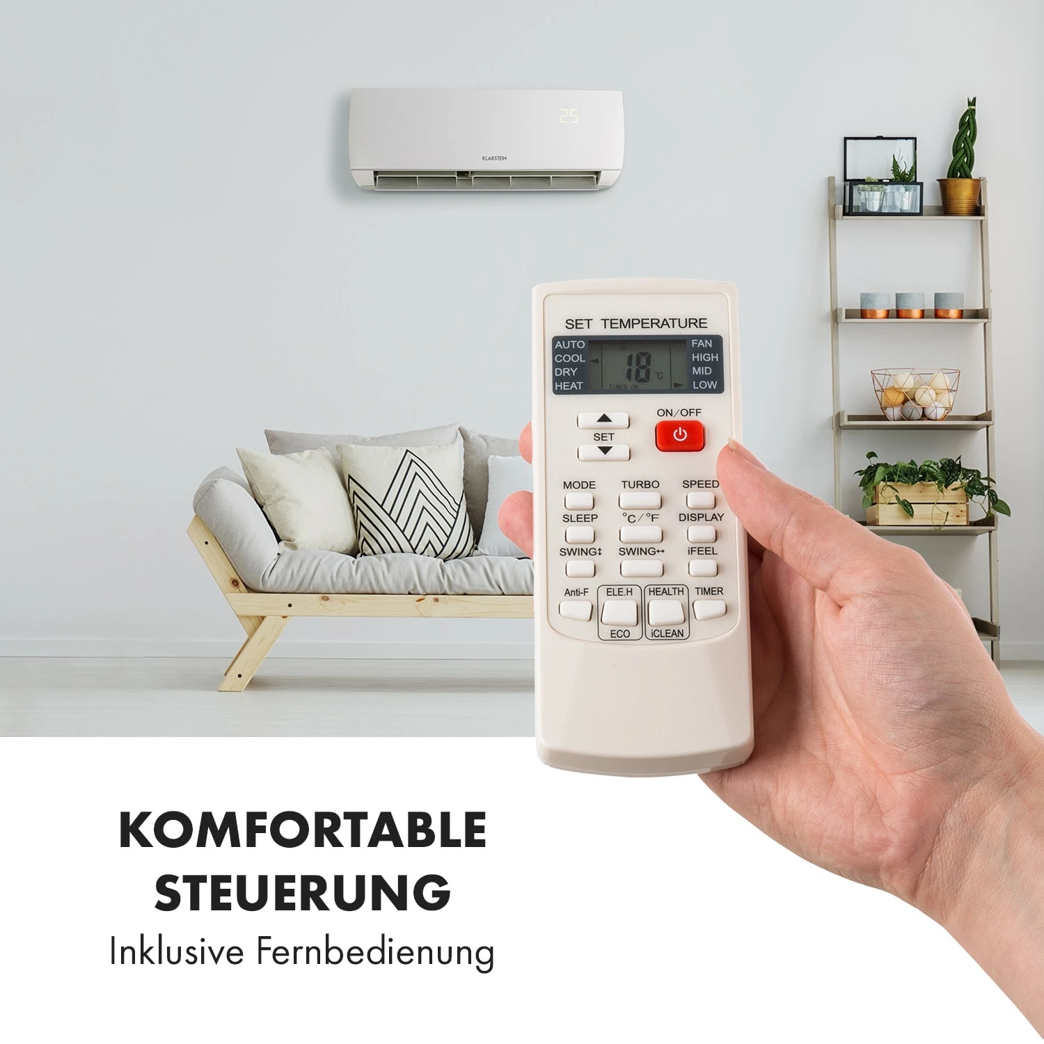 Windwaker Split-Klimaanlage 9.000 BTU/2,7 kW Luftdurchsatz 600m³/h Windwaker Split-Klimaanlage 9.000 BTU/2,7 KW Luftdurchsatz 600m³/h -Klarstein Verkaufs 10033482 de 0008 logo