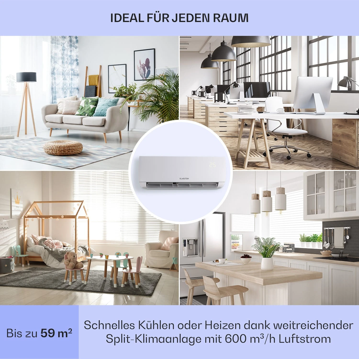 Windwaker Split-Klimaanlage 12.000 BTU/3,6 kW Luftdurchsatz 600m³/h Windwaker Split-Klimaanlage 12.000 BTU/3,6 KW Luftdurchsatz 600m³/h -Klarstein Verkaufs 10033483 de 0005 usp