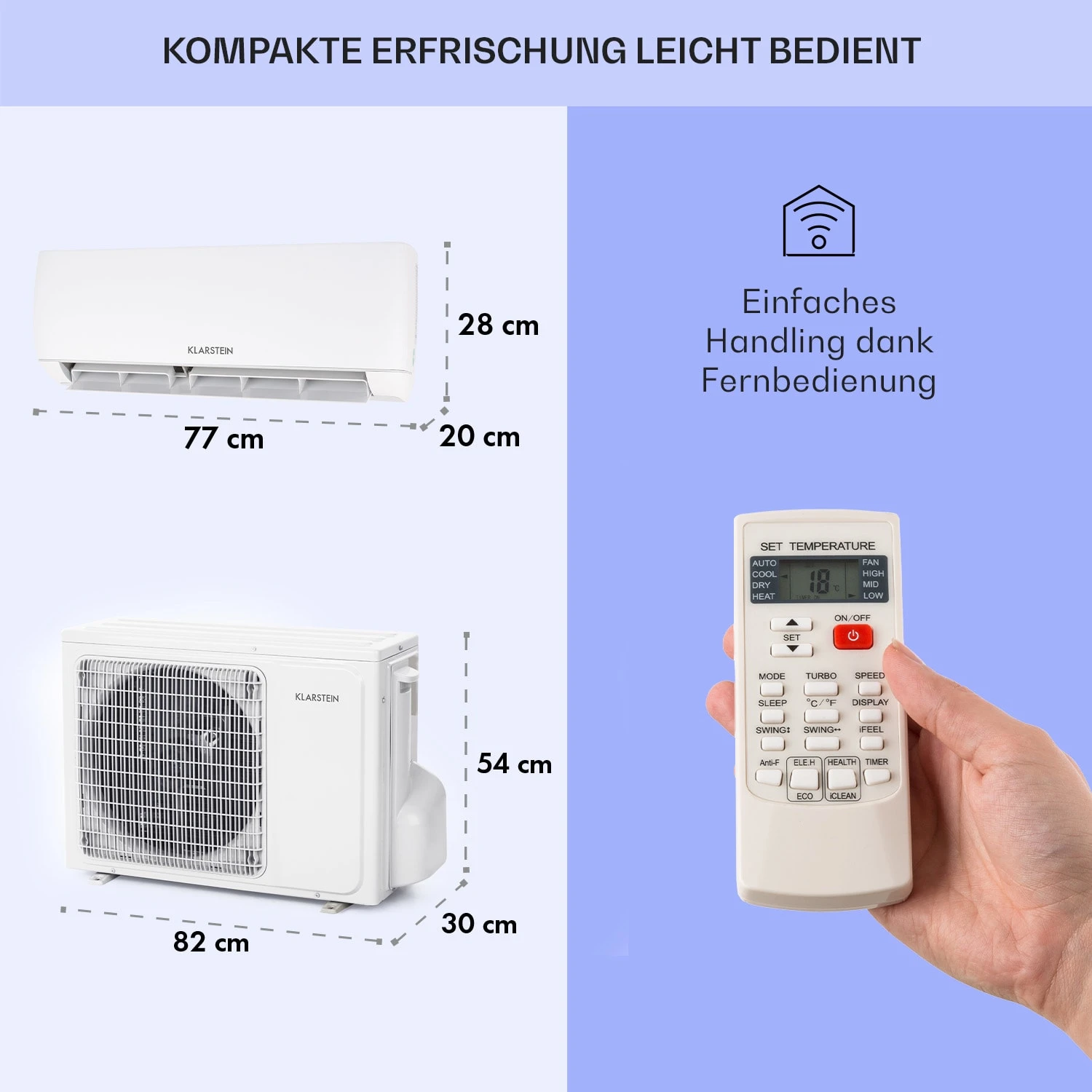 Windwaker Split-Klimaanlage 12.000 BTU/3,6 kW Luftdurchsatz 600m³/h Windwaker Split-Klimaanlage 12.000 BTU/3,6 KW Luftdurchsatz 600m³/h -Klarstein Verkaufs 10033483 de 0006 usp