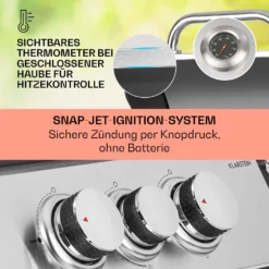 Tomahawk 3.1 S Gasgrill 3x3,6kW Brenner+2,7 KW 60x45cm Grill Edelstahl -Klarstein Verkaufs 10033567 de 0004 usp