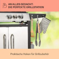 Tomahawk 3.1 S Gasgrill 3x3,6kW Brenner+2,7 KW 60x45cm Grill Edelstahl -Klarstein Verkaufs 10033567 de 0007 usp