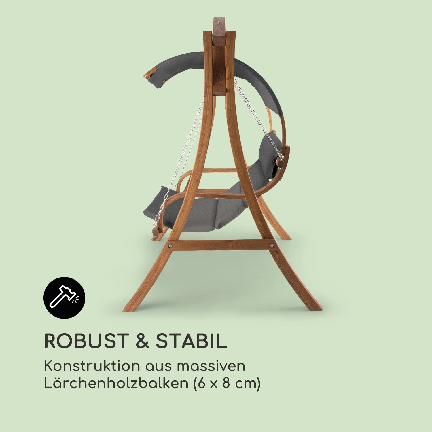 Maui Hollywoodschaukel 110 cm 2-Sitzer Massivholz Polyester dunkelgrau Maui Hollywoodschaukel 110 Cm 2-Sitzer Massivholz Polyester Dunkelgrau -Klarstein Verkaufs 10033573 de 0003 logo