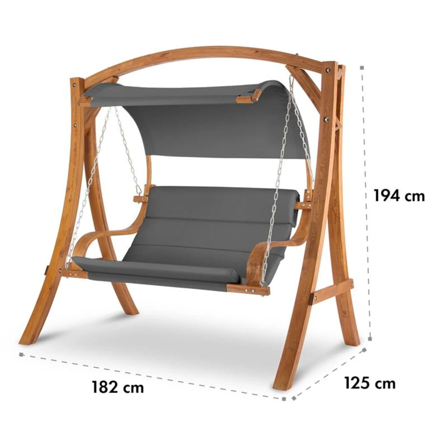 Maui Hollywoodschaukel 110 cm 2-Sitzer Massivholz Polyester dunkelgrau Maui Hollywoodschaukel 110 Cm 2-Sitzer Massivholz Polyester Dunkelgrau -Klarstein Verkaufs 10033573 yy 0009 logo Blumfeldt Maui Hollywoodschaukel Grau