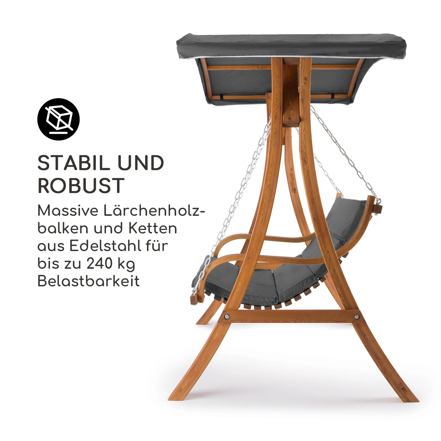 Tahiti Hollywoodschaukel Sonnendach 110cm 2-Sitzer Massivholz Grau Tahiti Hollywoodschaukel Sonnendach 110cm 2-Sitzer Massivholz Grau -Klarstein Verkaufs 10033575 de 0002 logo