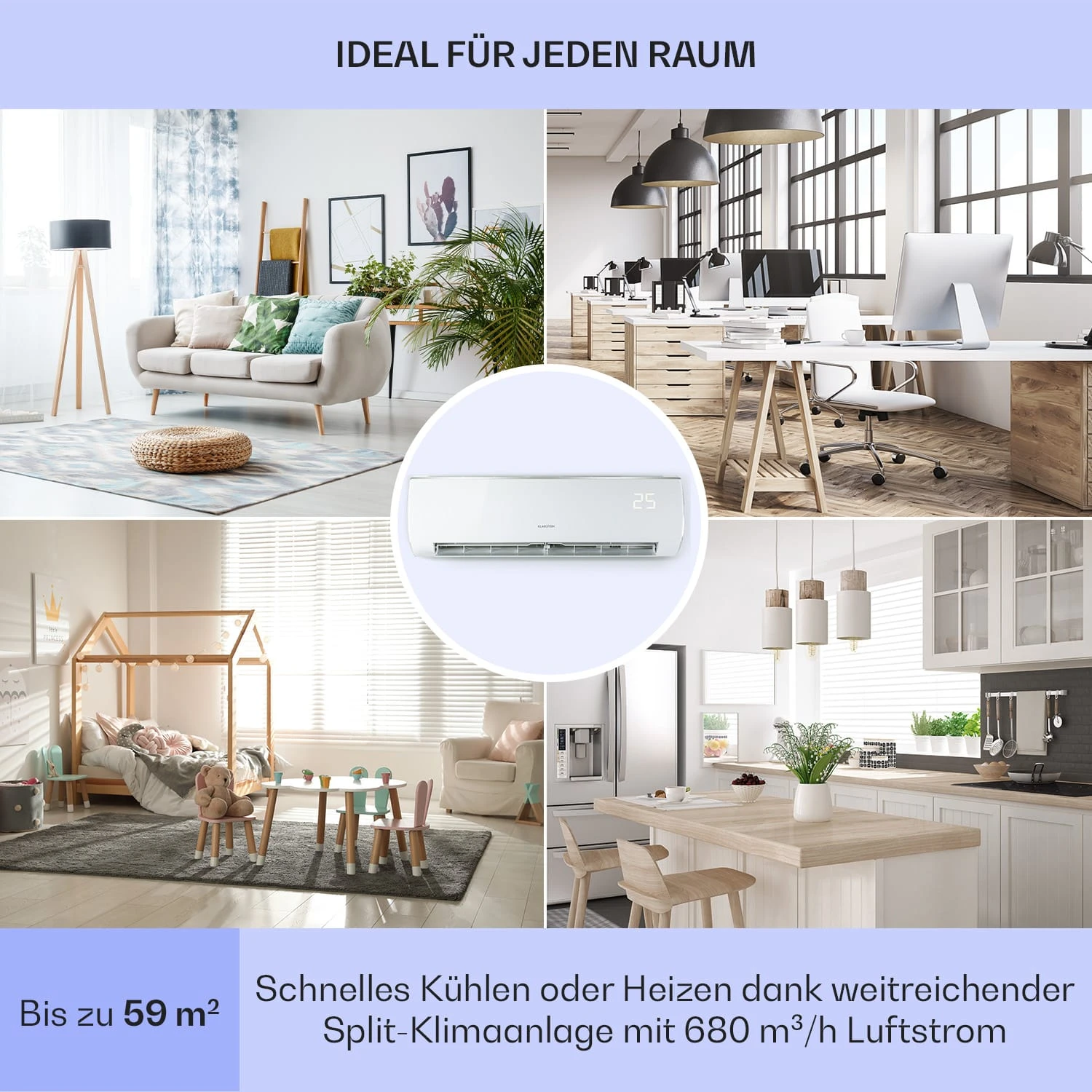 Windwaker Eco Split-Klimaanlage 12.000 BTU/3,5 kW Luftdurchsatz 680 m³/h max. A++ Windwaker Eco Split-Klimaanlage 12.000 BTU/3,5 KW Luftdurchsatz 680 M³/h Max. A++ -Klarstein Verkaufs 10033601 de 0005 usp