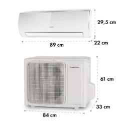 Windwaker Eco Split-Klimaanlage 12.000 BTU/3,5 KW Luftdurchsatz 680 M³/h Max. A++ 6 Windwaker Eco Split-Klimaanlage 12.000 BTU/3,5 KW Luftdurchsatz 680 M³/h Max. A++ -Klarstein Verkaufs 10033601 yy 0007 dimensions