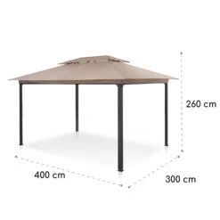 Grandezza Cortina Gartenpavillon 3x4m 4 Seitenteile Beige -Klarstein Verkaufs 10033608 yy 0007 logo