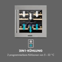 Vinsider 36 Weinkühlschrank 2 Kühlzonen 5-22°C 85l Edelstahl -Klarstein Verkaufs 10033682 de 0003 logo