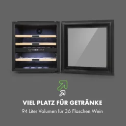 Vinsider 36 Weinkühlschrank 2 Kühlzonen 5-22°C 85l Edelstahl -Klarstein Verkaufs 10033682 de 0004 logo