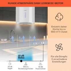 Beretta Inselabzugshaube Ø35cm Ab-/Umluft 650m³/h LED Edelstahl -Klarstein Verkaufs 10033719 de 0003 usp
