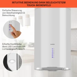 Beretta Inselabzugshaube Ø35cm Ab-/Umluft 650m³/h LED Edelstahl -Klarstein Verkaufs 10033719 de 0004 usp