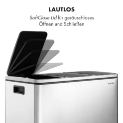 Grandmaster Trash Treteimer 54l / 3x18L Geräuschlos PP Edelstahl -Klarstein Verkaufs 10033726 de 0003 logo