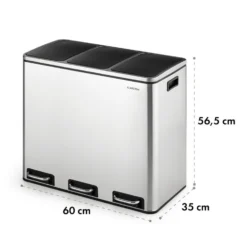 Grandmaster Trash Treteimer 54l / 3x18L Geräuschlos PP Edelstahl -Klarstein Verkaufs 10033726 yy 0006 logo Klarstein Grandmaster Trash Treteimer 54l