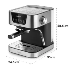 Arabica Espressomaschine 1050W 15 Bar 1,5l Touch-Bedienfeld Edelstahl -Klarstein Verkaufs 10033729 yy 0011 dimensions