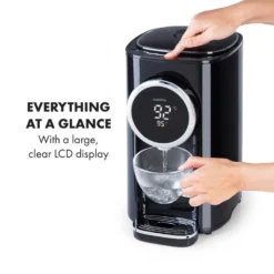 Hot Spring Plus Heißwasserspender 5l Edelstahl-Wassertank 45-95 °C -Klarstein Verkaufs 10033753 yy 0004 logo Klarstein Hot Spring Heisswasserspender schwarz