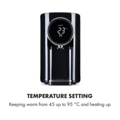 Hot Spring Plus Heißwasserspender 5l Edelstahl-Wassertank 45-95 °C -Klarstein Verkaufs 10033753 yy 0006 logo Klarstein Hot Spring Heisswasserspender schwarz