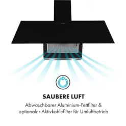 Laurel 90 Dunstabzugshaube 90cm Abluft: 350 M³/h LED Touch Schwarz -Klarstein Verkaufs 10033768 de 0004 logo