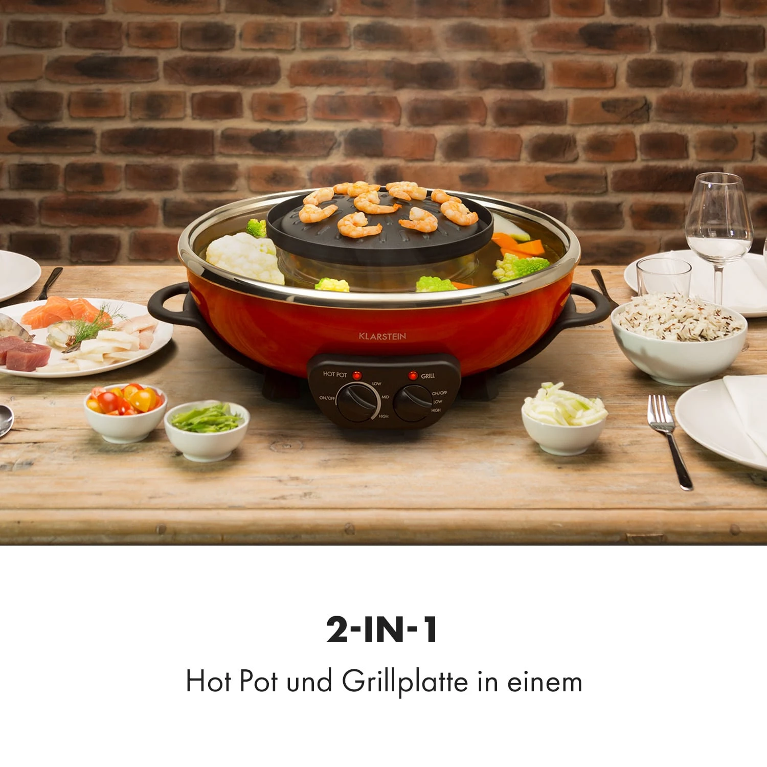Szechuan Hot Pot und Grillplatte 5l Vol. 1350 W, 600 W rot Szechuan Hot Pot Und Grillplatte 5l Vol. 1350 W, 600 W Rot -Klarstein Verkaufs 10033779 de 0002 logo