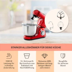 Bella Pico 2G Küchenmaschine 1300W 1,7PS 6 Stufen 5 Liter -Klarstein Verkaufs 10033801 de 0003 usp