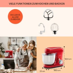 Bella Pico 2G Küchenmaschine 1300W 1,7PS 6 Stufen 5 Liter -Klarstein Verkaufs 10033801 de 0005 usp