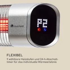 Dark Wave Stand Infrarot-Heizstrahler 2000W Goldbeschichtete Carbonröhre IP65 Standfuß -Klarstein Verkaufs 10033811 de 0006 logo