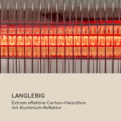 Dark Wave Stand Infrarot-Heizstrahler 2000W Goldbeschichtete Carbonröhre IP65 Standfuß -Klarstein Verkaufs 10033811 de 0007 logo