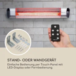 Dark Wave Stand Infrarot-Heizstrahler 2000W Goldbeschichtete Carbonröhre IP65 Standfuß -Klarstein Verkaufs 10033811 de 0008 logo