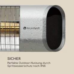 Dark Wave Stand Infrarot-Heizstrahler 2000W Goldbeschichtete Carbonröhre IP65 Standfuß -Klarstein Verkaufs 10033811 de 0009 logo