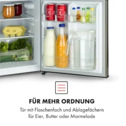 Big Daddy Cool Kühl-Gefrierkombination 61/25 Liter 2 Ebenen Edelstahl -Klarstein Verkaufs 10034005 de 0004 logo