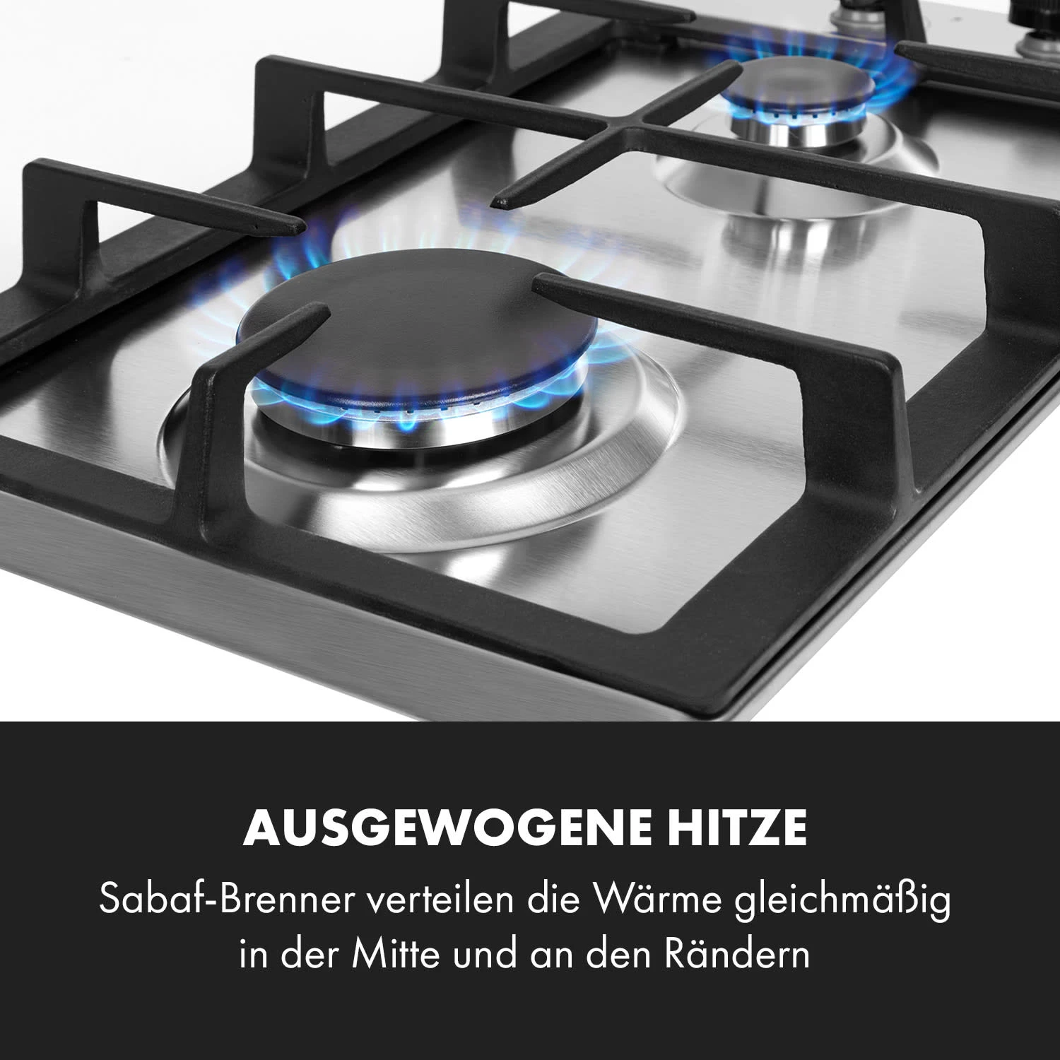 Ignito Domino Gaskochfeld 2-flammig Sabaf-Brenner Edelstahl silber Ignito Domino Gaskochfeld 2-flammig Sabaf-Brenner Edelstahl Silber -Klarstein Verkaufs 10034108 de 0003 logo