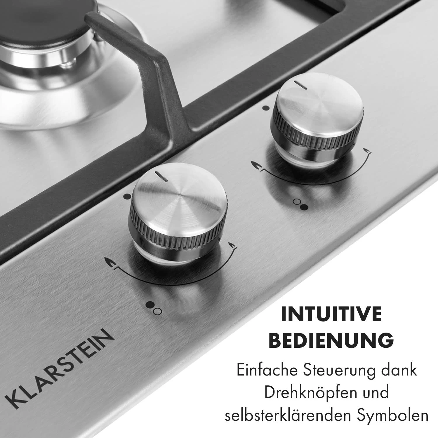 Ignito Domino Gaskochfeld 2-flammig Sabaf-Brenner Edelstahl silber Ignito Domino Gaskochfeld 2-flammig Sabaf-Brenner Edelstahl Silber -Klarstein Verkaufs 10034108 de 0004 logo