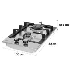 Ignito Domino Gaskochfeld 2-flammig Sabaf-Brenner Edelstahl Silber 8 Ignito Domino Gaskochfeld 2-flammig Sabaf-Brenner Edelstahl Silber -Klarstein Verkaufs 10034108 yy 0009 logo