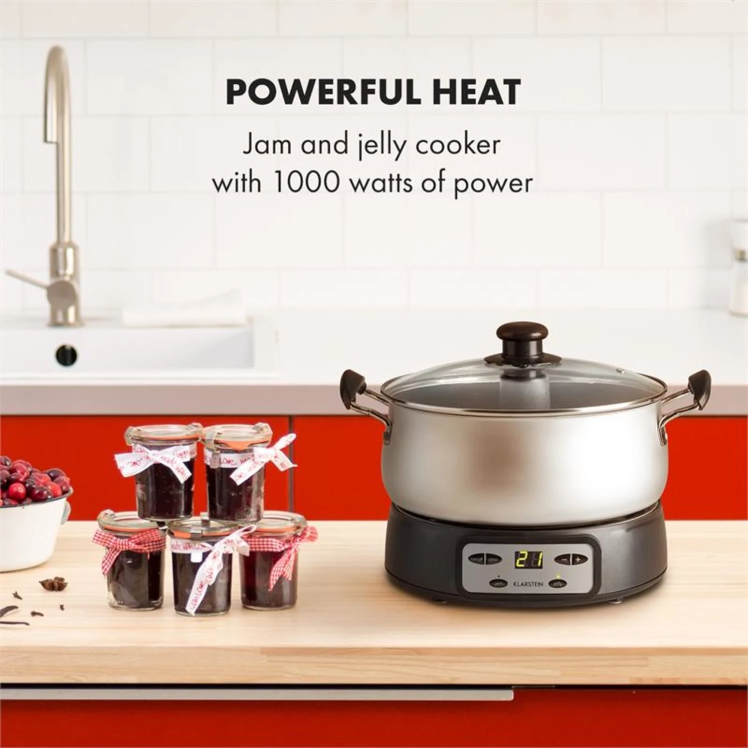 Jam Session Marmeladen- und Geleekocher 1000W 2 Automatikprogramme Jam Session Marmeladen- Und Geleekocher 1000W 2 Automatikprogramme -Klarstein Verkaufs 10034109 yy 0002 logo Klarstein Jam Session Marmeladen und Geleekocher