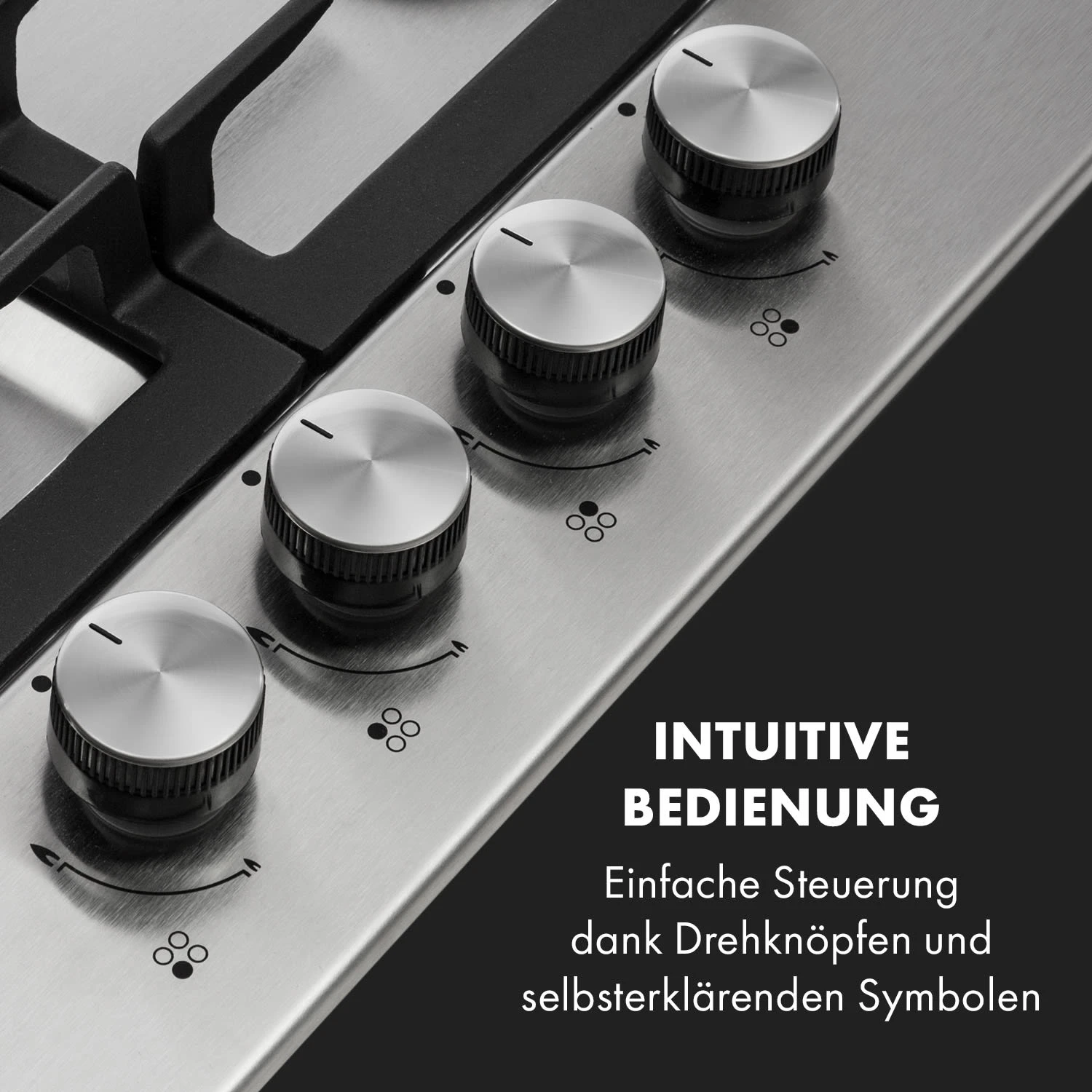 Ignito 4 Zonen Gaskochfeld 4-flammig Sabaf-Brenner Edelstahl silber Ignito 4 Zonen Gaskochfeld 4-flammig Sabaf-Brenner Edelstahl Silber -Klarstein Verkaufs 10034110 de 0004 logo