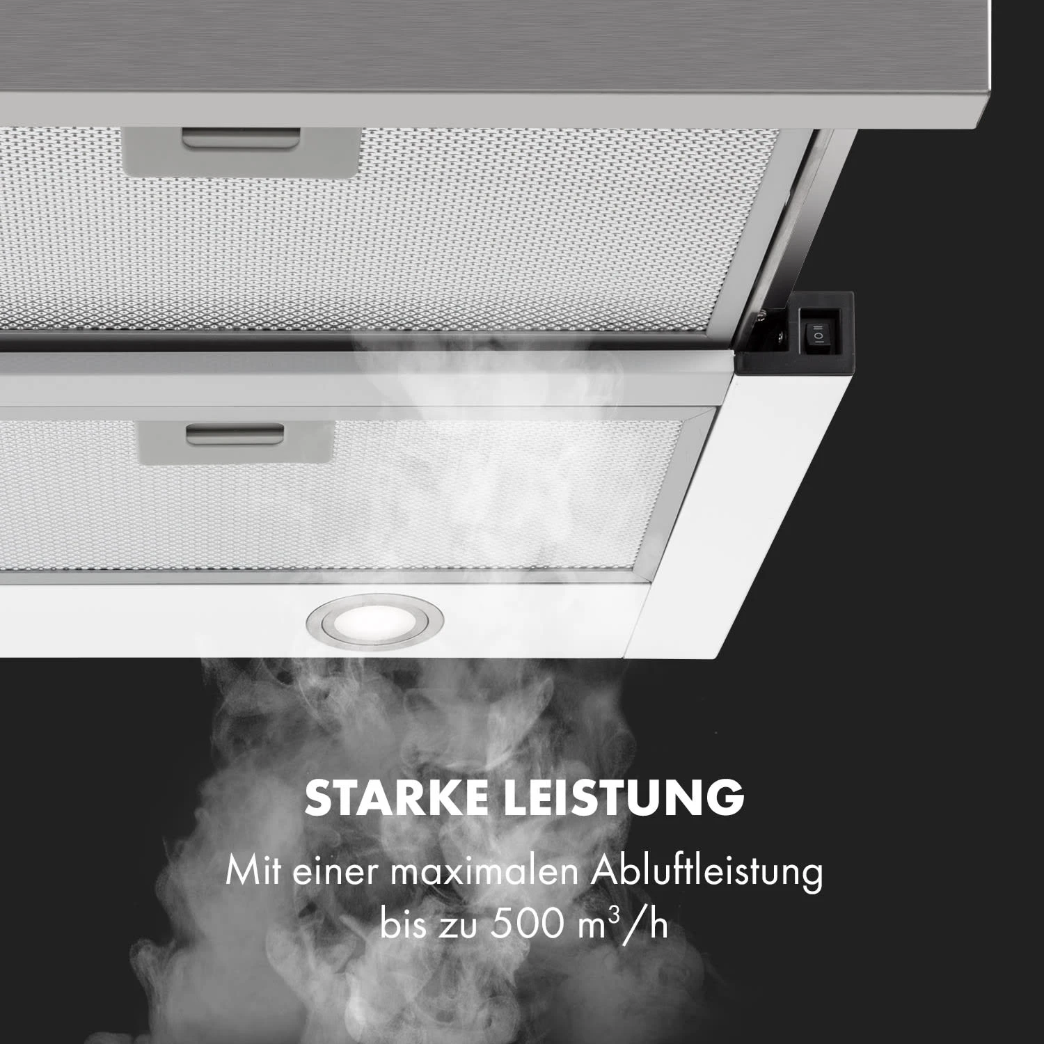 Mariana 90 Flachschirmhaube 500 m³/h Abluft LED weiß Mariana 90 Flachschirmhaube 500 M³/h Abluft LED Weiß -Klarstein Verkaufs 10034116 de 0003 logo
