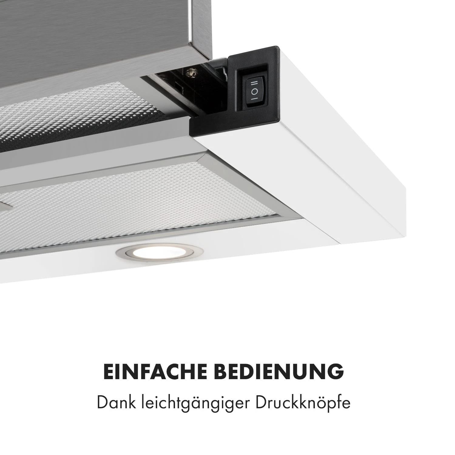 Mariana 90 Flachschirmhaube 500 m³/h Abluft LED weiß Mariana 90 Flachschirmhaube 500 M³/h Abluft LED Weiß -Klarstein Verkaufs 10034116 de 0004 logo