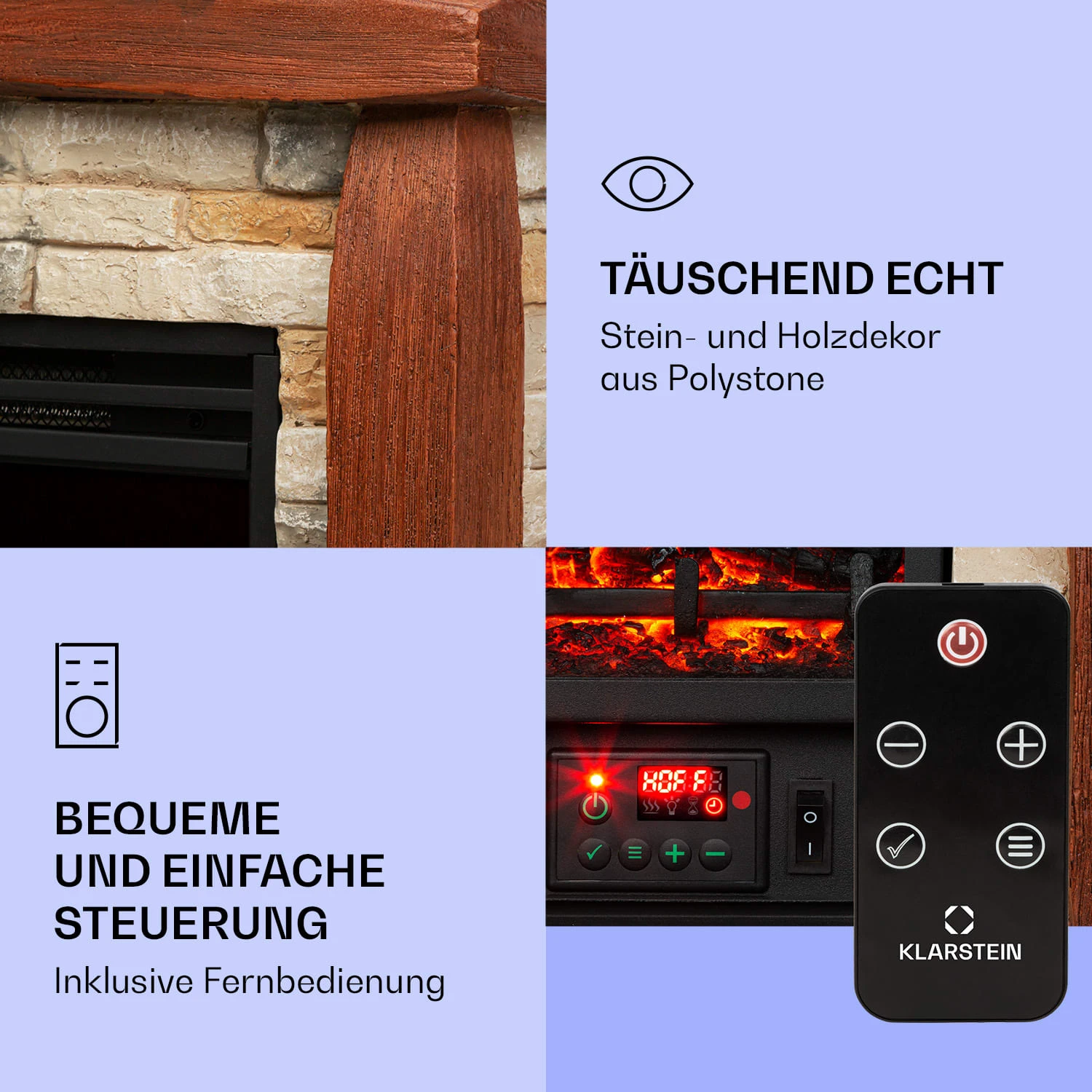 Lienz Elektrischer Kamin 1800W Steindekor Polystone Fernbedienung Lienz Elektrischer Kamin 1800W Steindekor Polystone Fernbedienung -Klarstein Verkaufs 10034122 de 0003 logo