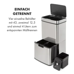 Touchless Müllsammler Sensor 72L 4 Behälter ABS PP Edelstahl Gebürstet 2 Touchless Müllsammler Sensor 72L 4 Behälter ABS PP Edelstahl Gebürstet -Klarstein Verkaufs 10034128 de 0003 logo