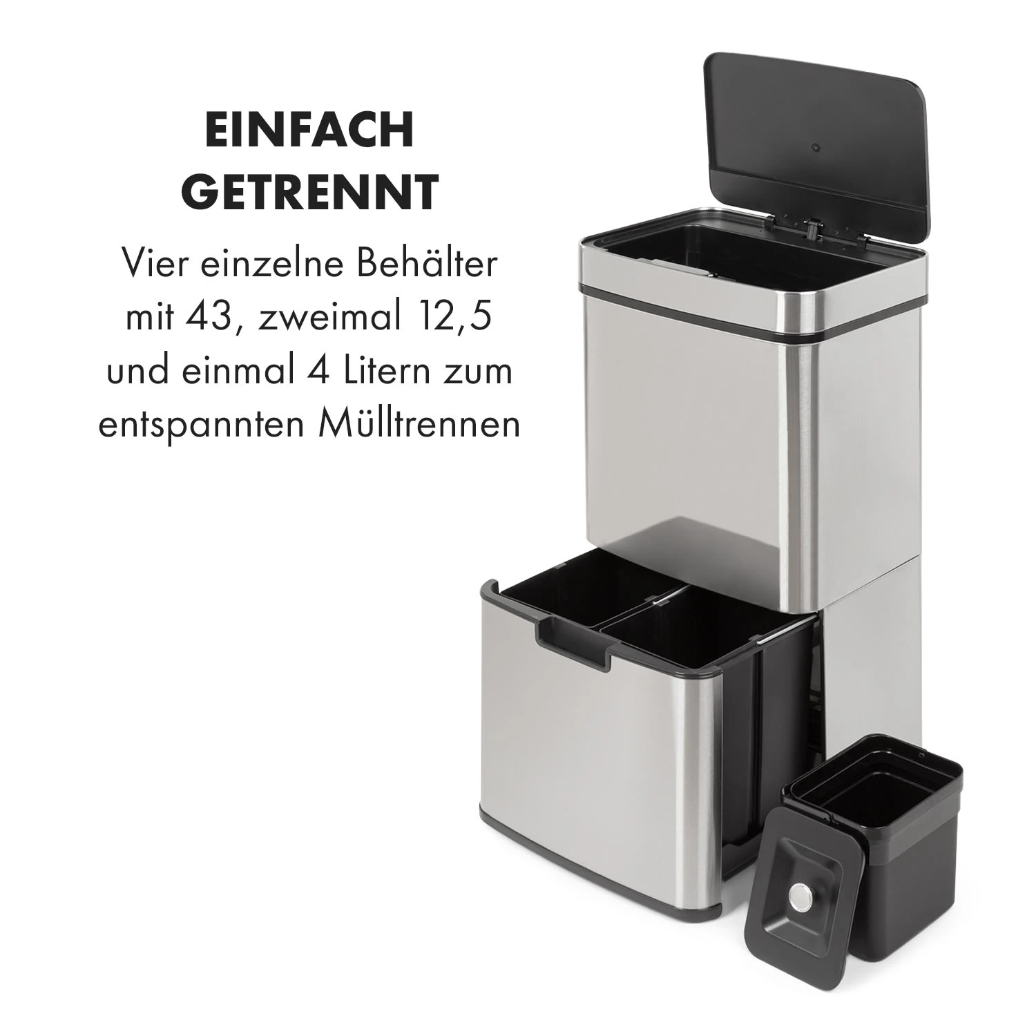 Touchless Müllsammler Sensor 72L 4 Behälter ABS PP Edelstahl gebürstet Touchless Müllsammler Sensor 72L 4 Behälter ABS PP Edelstahl Gebürstet -Klarstein Verkaufs 10034128 de 0003 logo