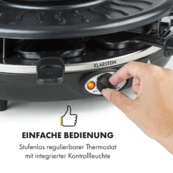 Fonduelette Raclette Und Fondue 1350W 1 Liter 38 Cm Ø Für 8 Personen -Klarstein Verkaufs 10034138 de 0004 logo