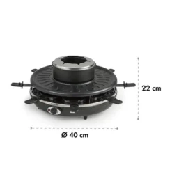 Fonduelette Raclette Und Fondue 1350W 1 Liter 38 Cm Ø Für 8 Personen -Klarstein Verkaufs 10034138 yy 0007 logo Klarstein Fonduelette Raclette und Fondue 1350W