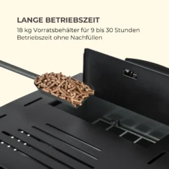 Energiewende Pelletofen 5/10 KW 5 Stufen Timer 18kg 250m³ Fernbedienung Schwarz -Klarstein Verkaufs 10034153 de 0006 logo
