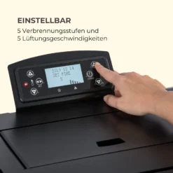 Energiewende Pelletofen 5/10 KW 5 Stufen Timer 18kg 250m³ Fernbedienung Schwarz -Klarstein Verkaufs 10034153 de 0007 logo