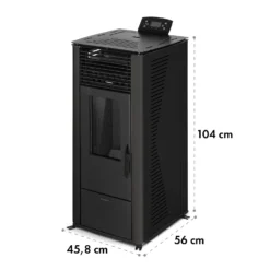 Energiewende Pelletofen 5/10 KW 5 Stufen Timer 18kg 250m³ Fernbedienung Schwarz -Klarstein Verkaufs 10034153 yy 0009 logo