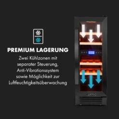 Vinovilla 17 Built-In Duo Weinkühlschrank 53l 17 Fl. 2 Zonen Glastür -Klarstein Verkaufs 10034154 de 0006 logo